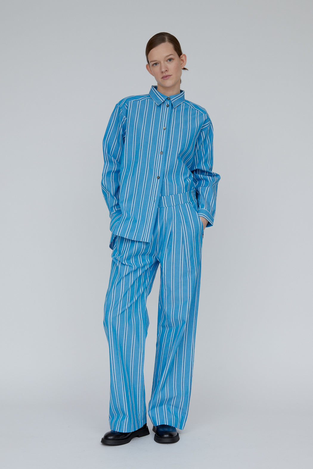 Basic Apparel - Ray Pants - Alt ombord / Lys hvid