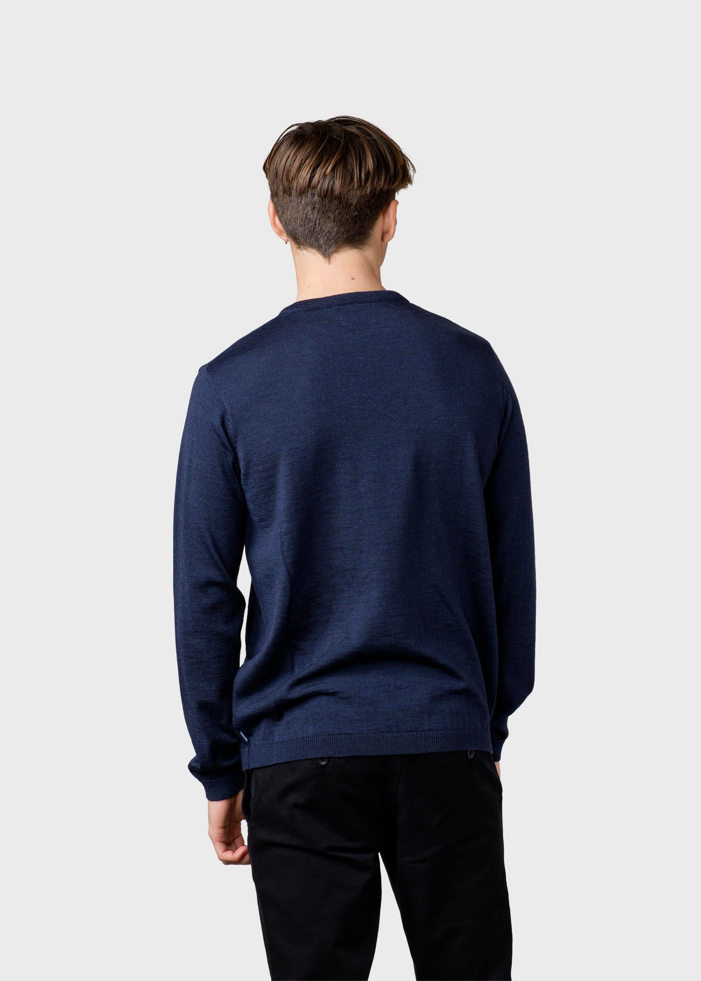 Klitmøller - Mens basic merino knit - Deep blue