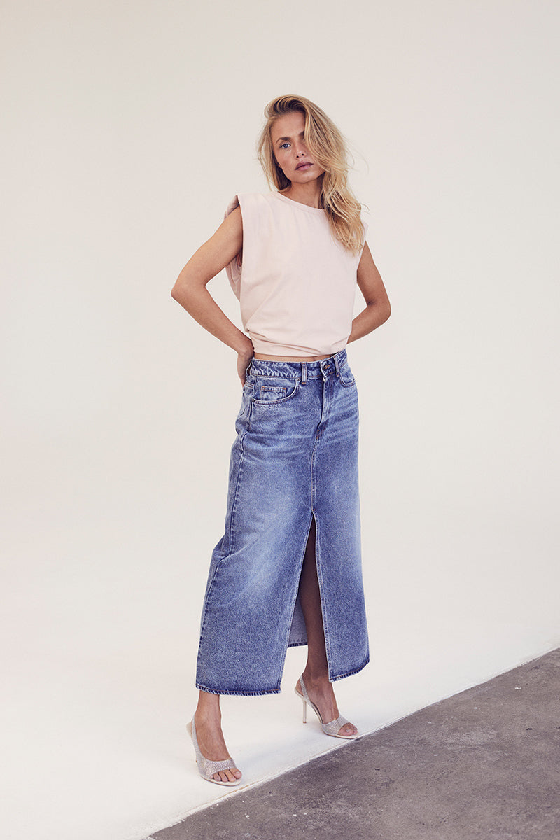 Co'couture - VikaCC Slit - Denimnederdel
