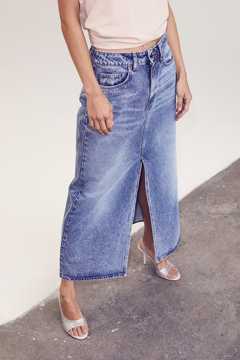 Co'couture - VikaCC Slit - Denimnederdel