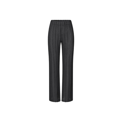 Stine Goya - Elasticated Straight Long Pants, 2247 Patchwork Jersey - Black / White