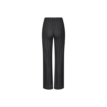 Stine Goya - Elasticated Straight Long Pants, 2247 Patchwork Jersey - Black / White