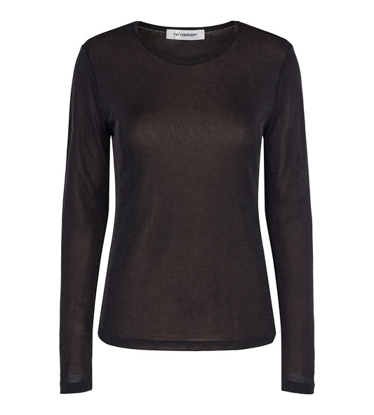 Cocouture - ShimmerCC Mesh O-Blouse - Black