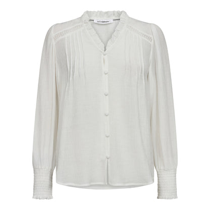 Cocouture - SelmaCC Pintuck skjorte - Hvid