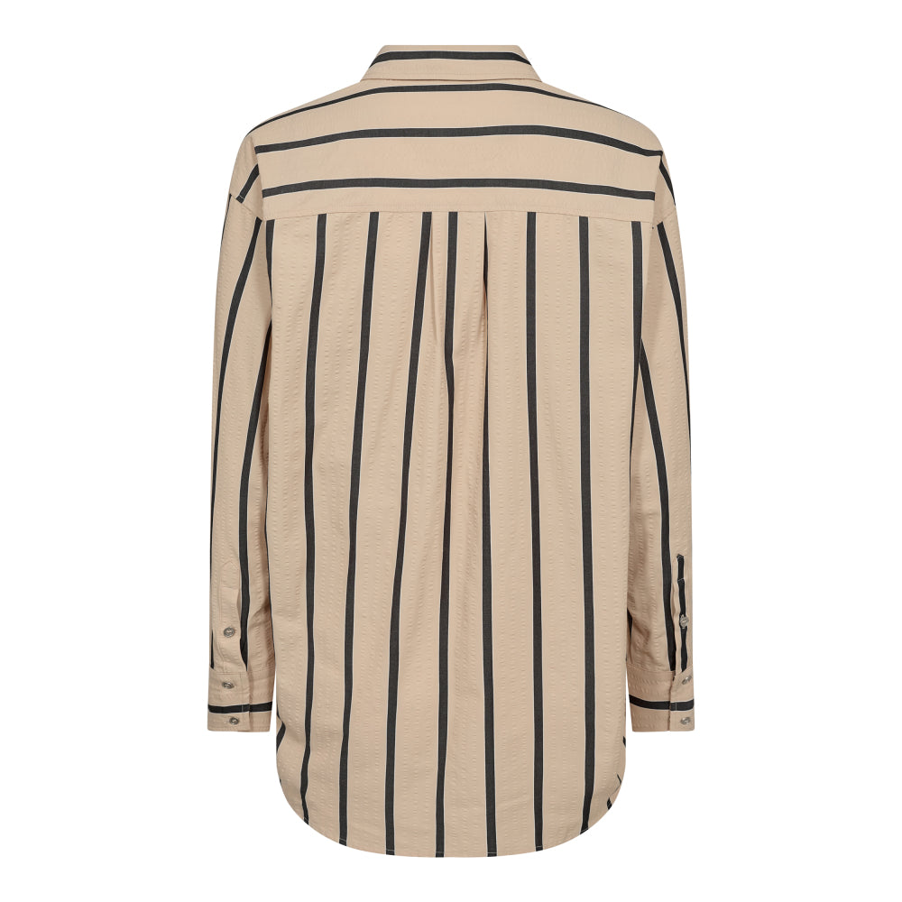 Cocouture - TessieCC Stripe Oversize skjorte - BeigeSort