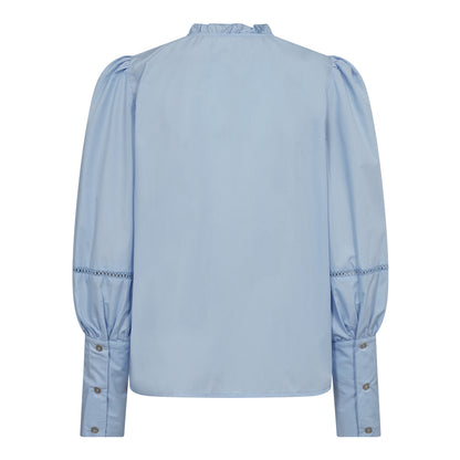 Cocouture - BonnieCC skjorte med blondeærmer - lyseblå