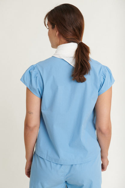 Basic Apparel - Silje SS Top - Blissful Blue