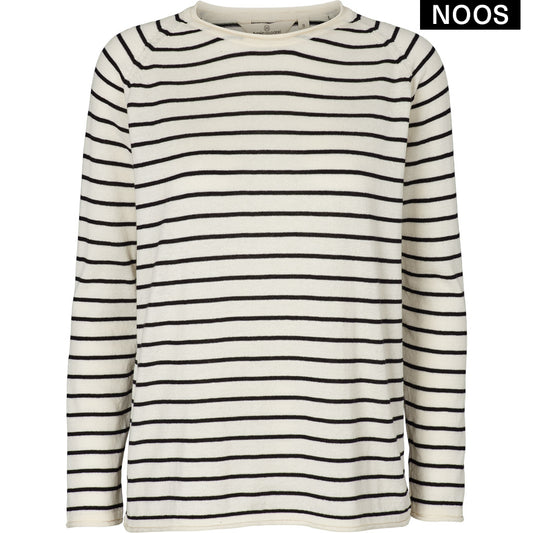 Basic Apparel - Soya Sweater Stripe - Whisper White/Sort
