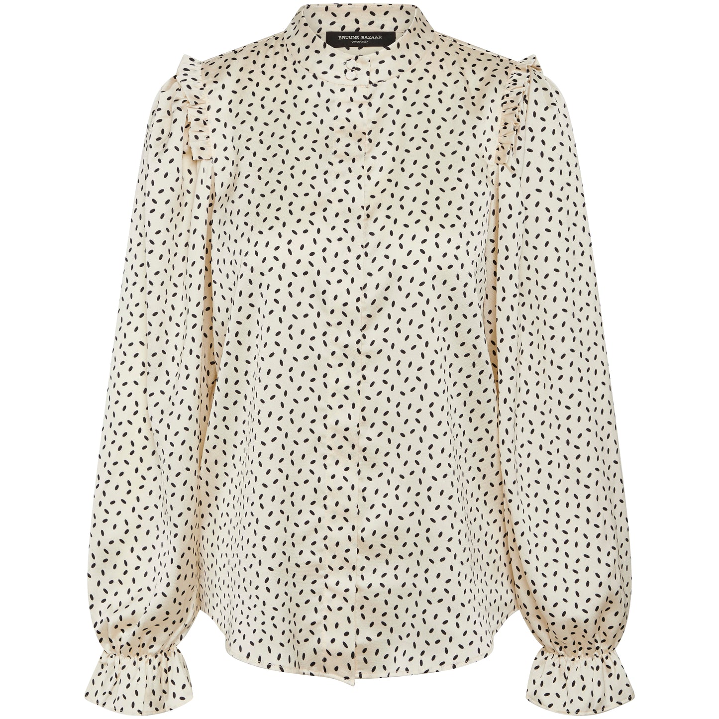 Bruuns Bazaar Women - AcaciaBBFria shirt - Cream/black dot print