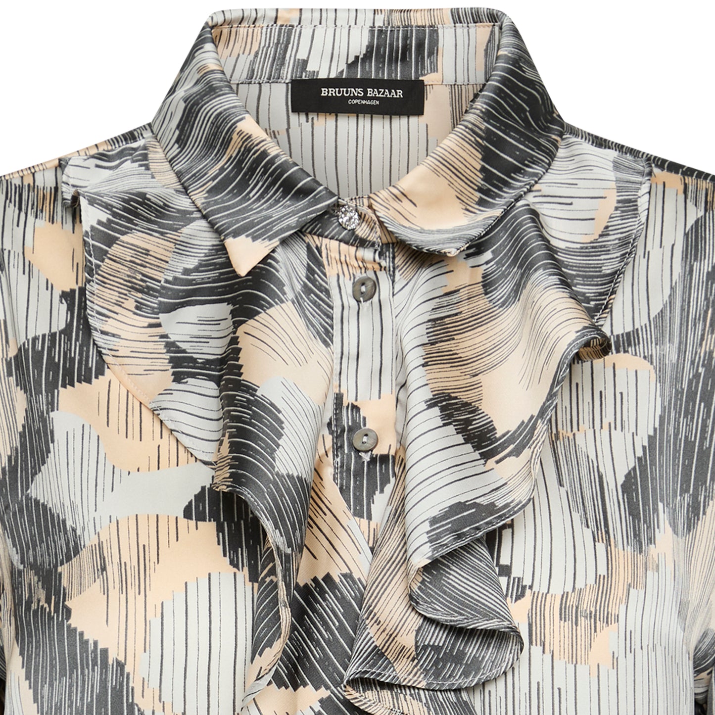 Bruuns Bazaar Damer - Floret Daiva skjorte - Sort print
