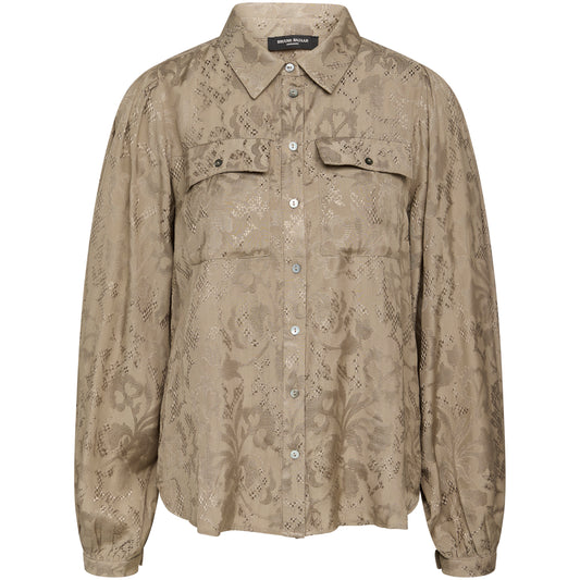 Bruuns Bazaar Damer - Buckthorn Marleni skjorte - Brændt Grå Khaki