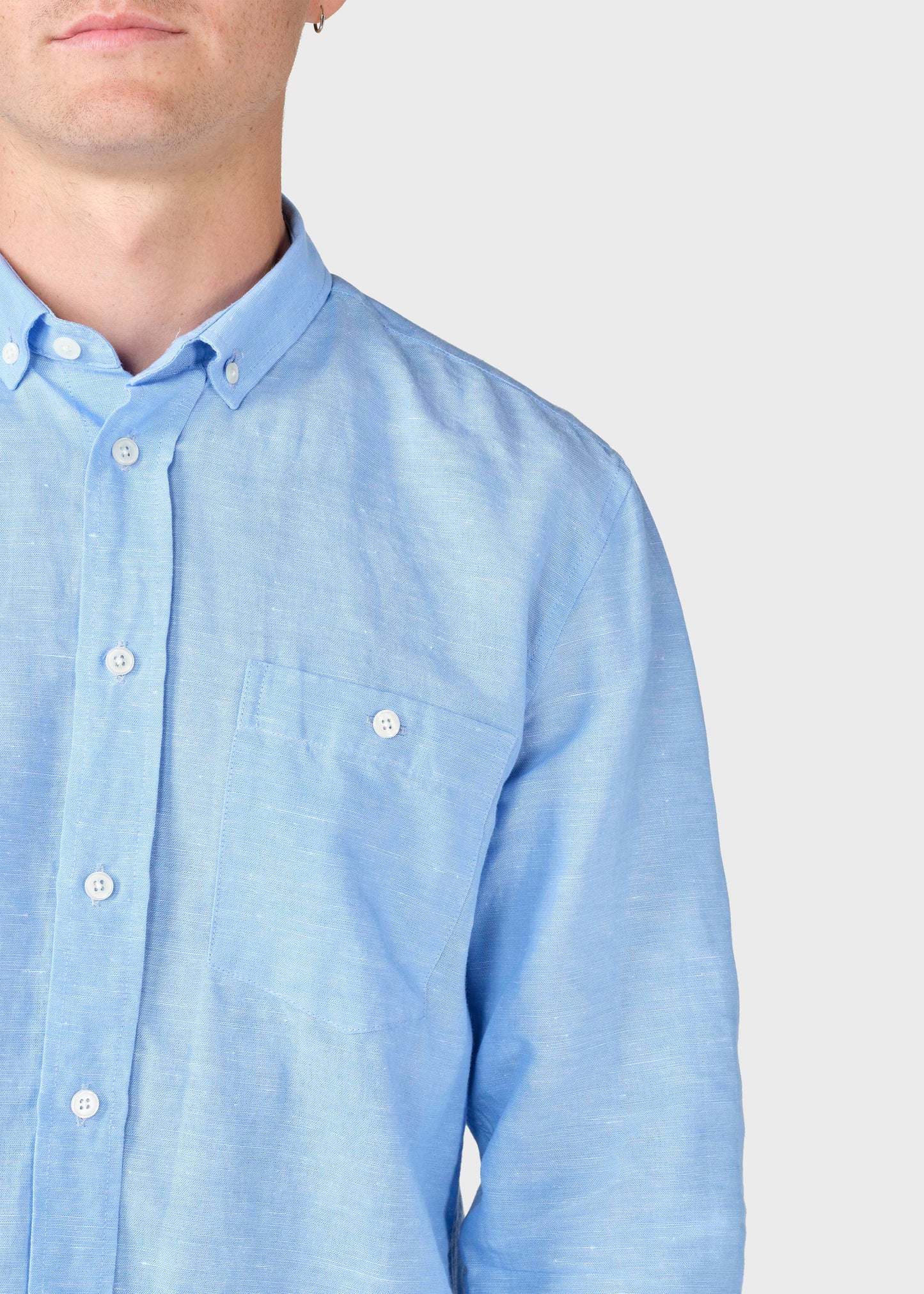 Klitmøller - Benjamin linen shirt - Blue melange
