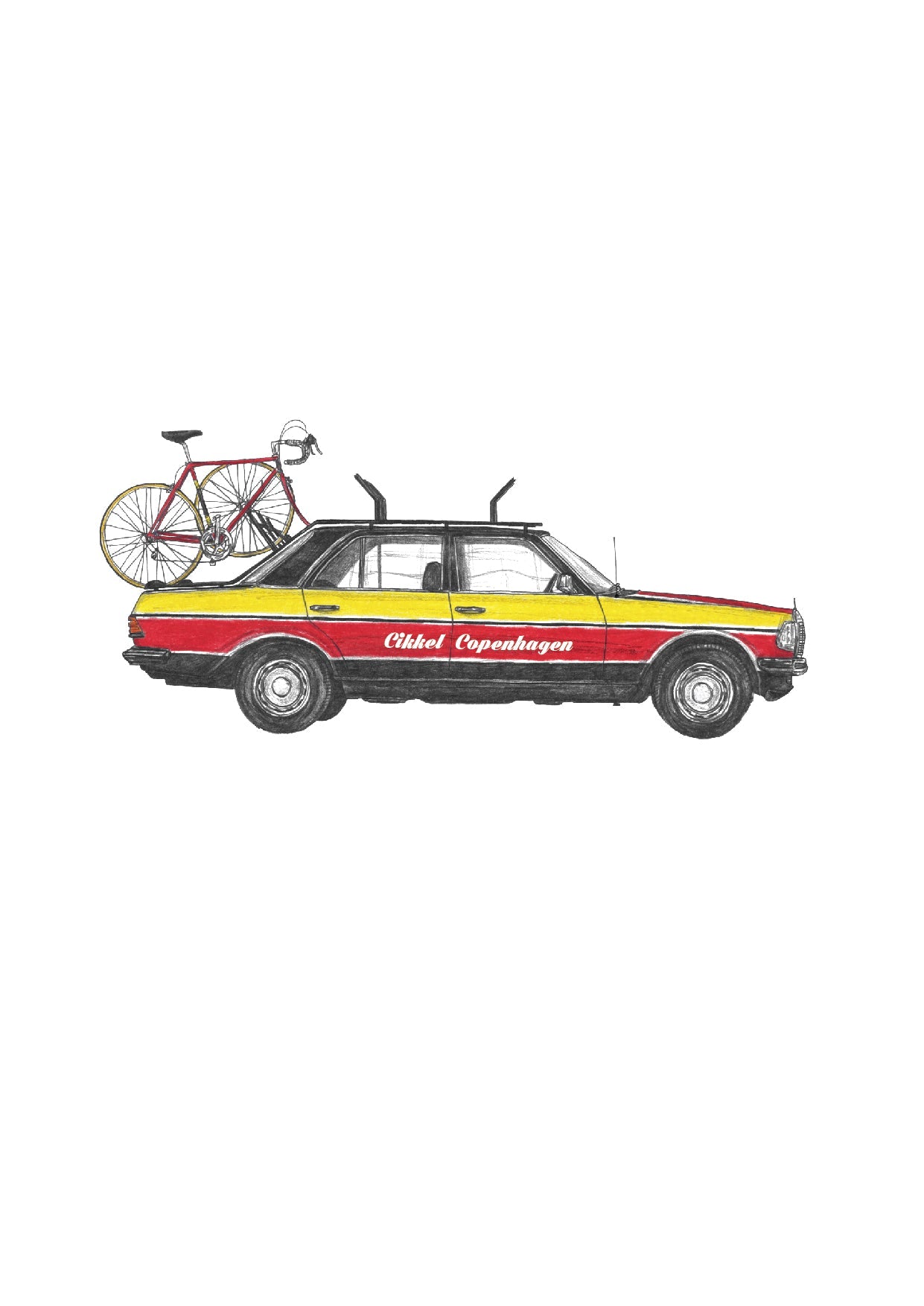 Cikkel Copenhagen - Rød &amp; Gul 1980 Cykelholdsvogn