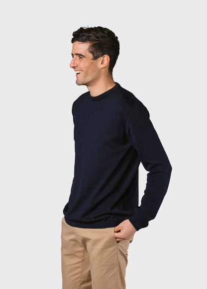 Klitmøller - Mens basic merino knit - Navy