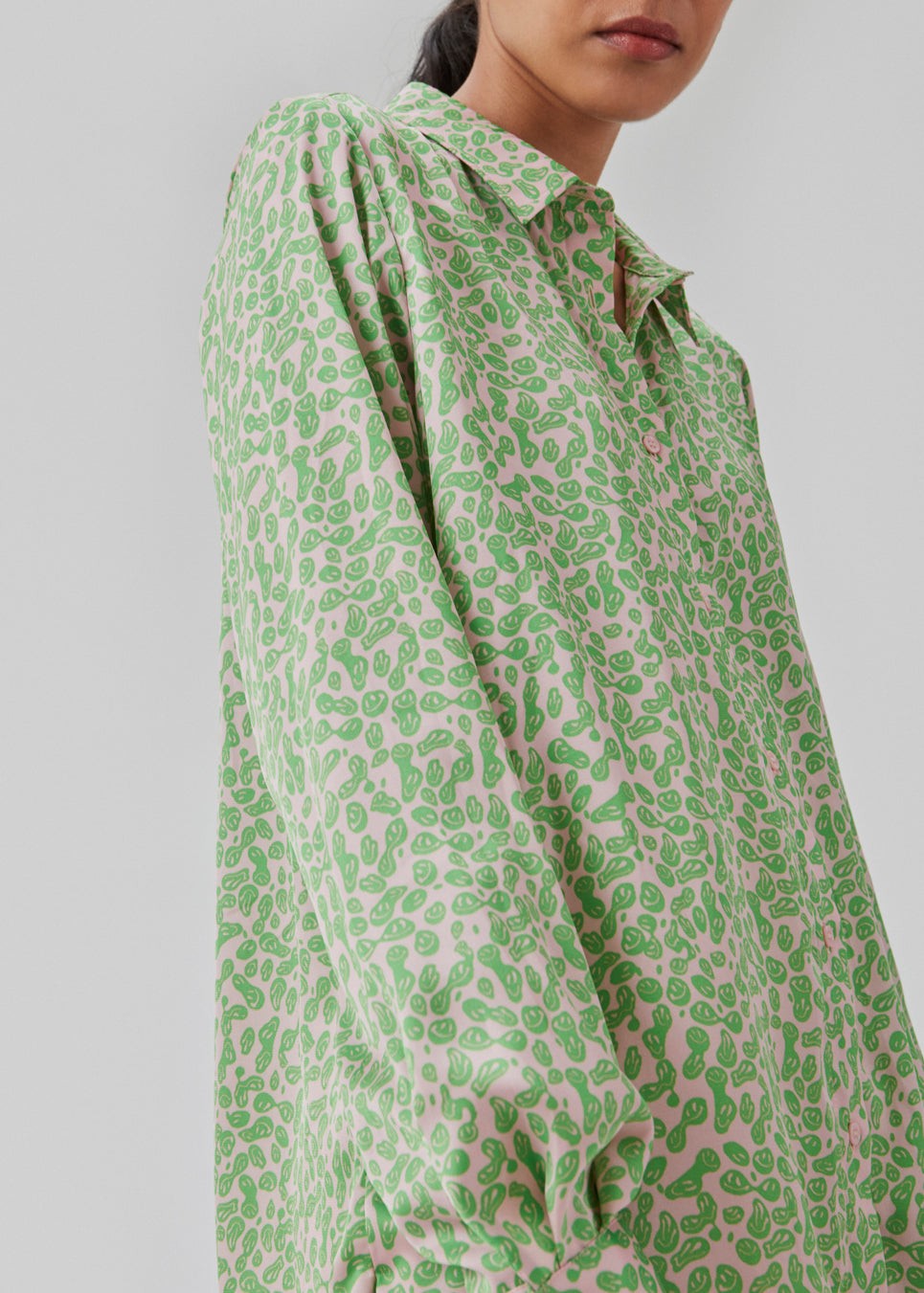 Modström - ClarkeMD print skjorte - Klassisk Grøn Smiley