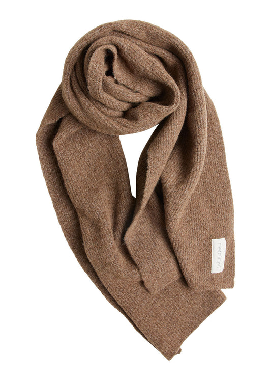 Rethinkit - Knitted Wool Wide Scarf Snug - Warm Melange Brown