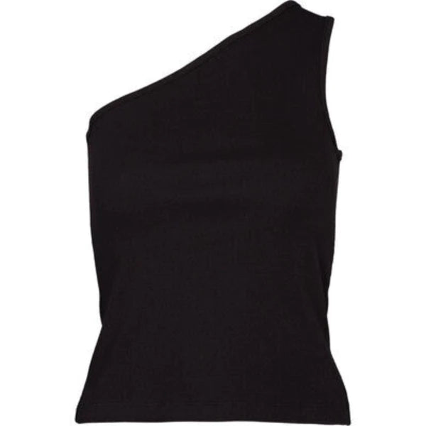 Basic Apparel - Ludmilla One Shoulder Top - Sort