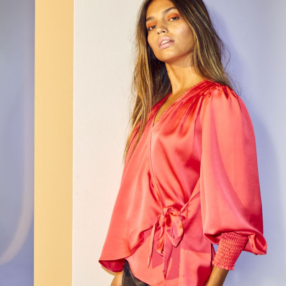 Co'couture - Leika Wrap Shirt - Rød