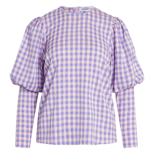 Co'couture - Cadie Blouse - Checkered Lavender